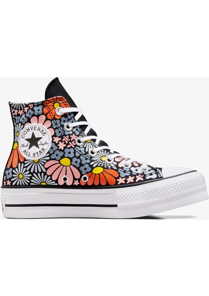 Chuck Taylor All Star Lift Platform Floral Kadın Siyah Sneaker