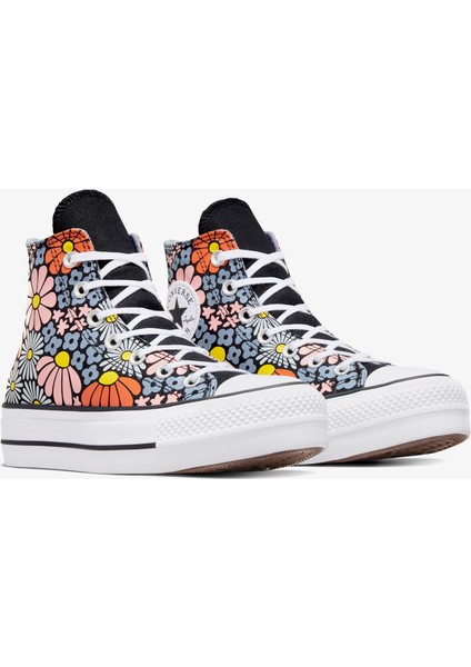 Chuck Taylor All Star Lift Platform Floral Kadın Siyah Sneaker fiyatları