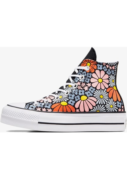 Chuck Taylor All Star Lift Platform Floral Kadın Siyah Sneaker modelleri
