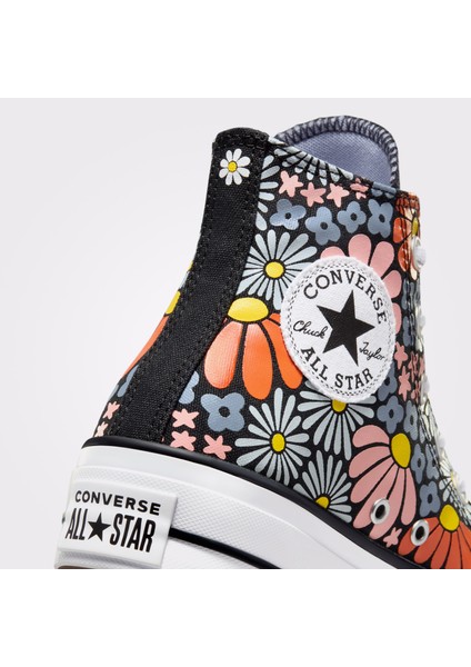 Chuck Taylor All Star Lift Platform Floral Kadın Siyah Sneaker indirimleri
