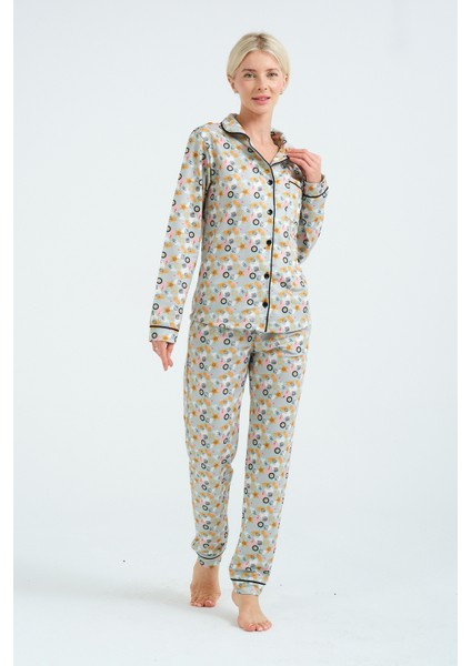Gömlek Yakalı Pijama Takımı