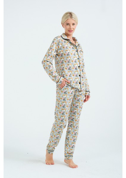 Gömlek Yakalı Pijama Takımı