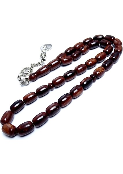 Katalin Tesbih Kahverengi Dik Damarlı Kapsül Kesim Alpaka Kam?