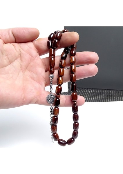 Katalin Tesbih Kahverengi Dik Damarlı Kapsül Kesim Alpaka Kam? modelleri