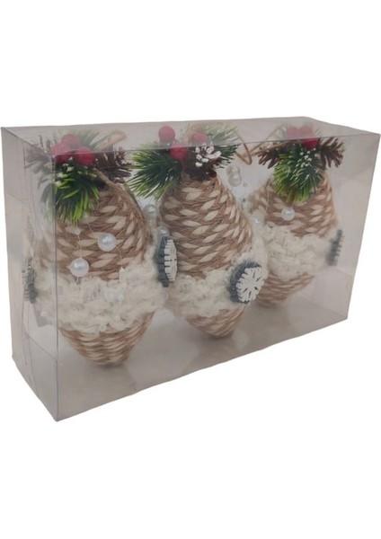 Bohem Palamut Ağaç Süsü Seti 12 cm (3 Parça) fiyatları