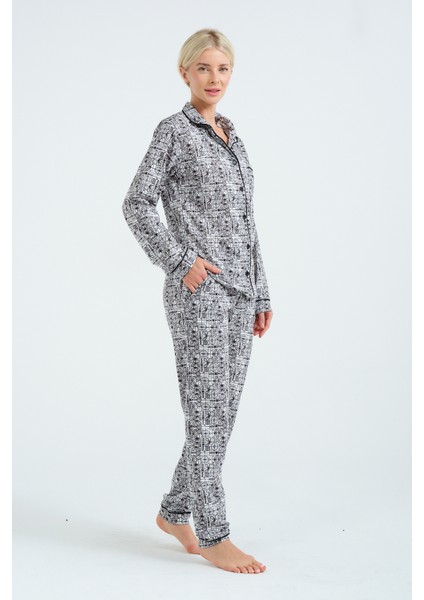Gömlek Yakalı Pijama Takımı