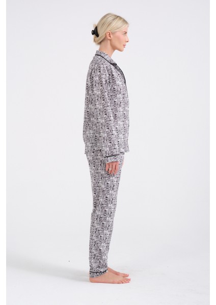 Gömlek Yakalı Pijama Takımı