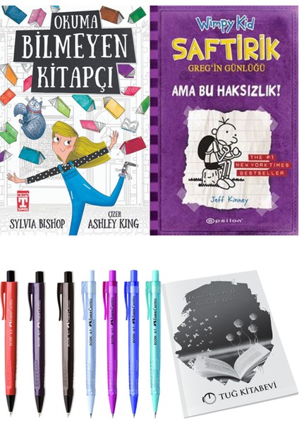 Saftirik 5 Ama Bu Haksızlık! ve Okuma Bilmeyen Kitapçı 2'li Set - Kalem
