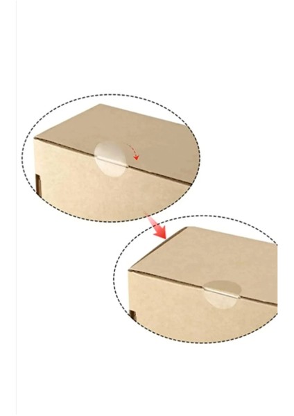 Şeffaf Etiket Kutu-Zarf Ağız Kapatma Kapama Etiketi Bant, Etiket 3x3 cm 120 Adet Yapışkanlı Sticker