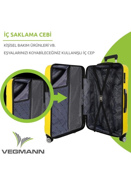 Vela Sarı 2'li Valiz Seti Orta Boy ,kabin Boy fırsatları