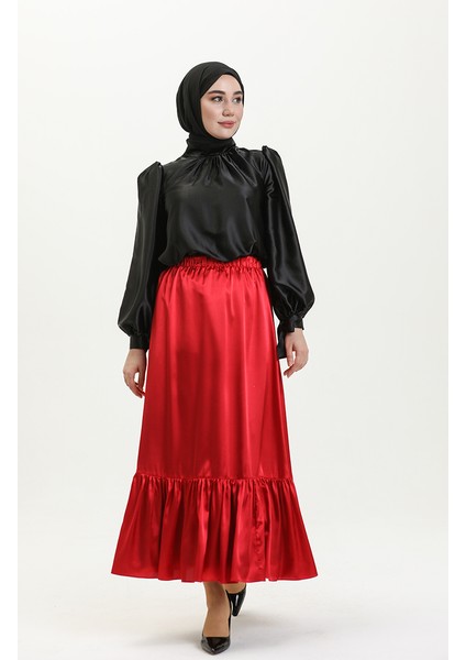 Büzgülü Saten Etek 85068-02 Bordo fırsatları