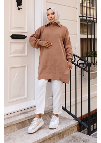 Triko Tunik 11043-02 Vizon fiyatları