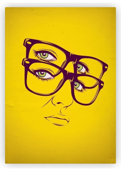 Dört Göz Gözlük Art Distraction Ahşap Poster 20 x 29 cm
