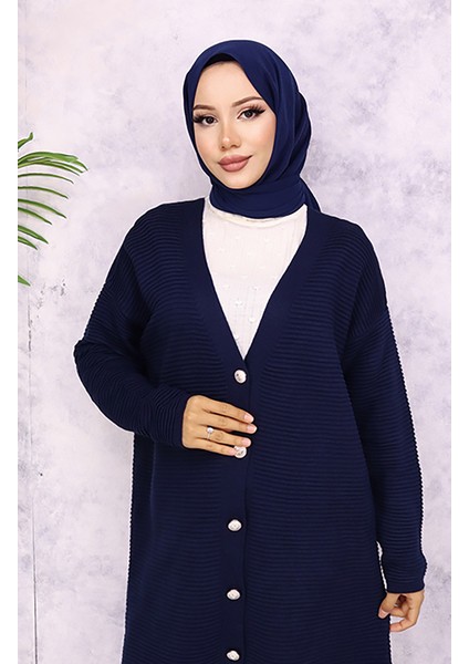 Düğme Detaylı Fitilli Hırka 3091-01 Lacivert modelleri