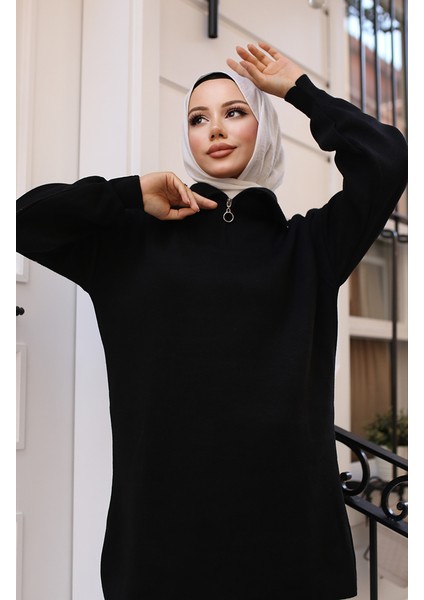 Triko Tunik 11043-04 Siyah modelleri