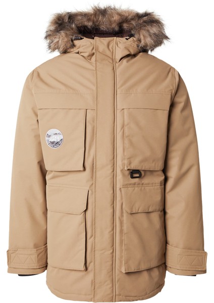 Erkek Jjstar Rüzgar Geçirmez Kapüşonu Kürklü Parka 12256892 Vizon