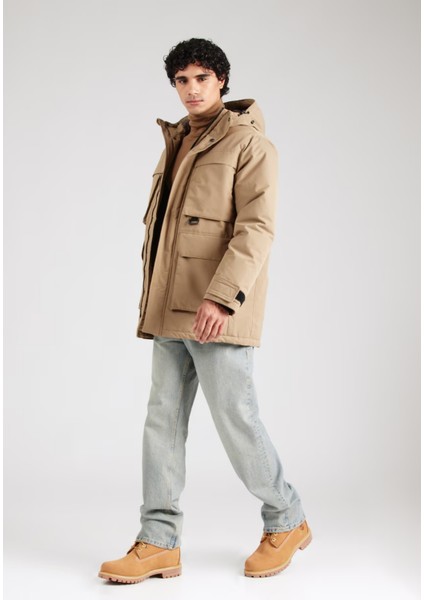 Erkek Jjstar Rüzgar Geçirmez Kapüşonu Kürklü Parka 12256892 Vizon