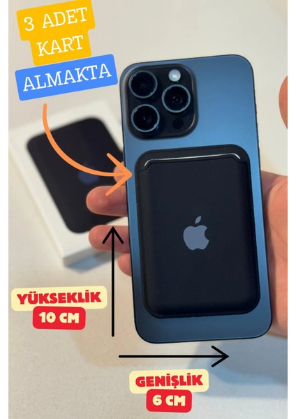 Apple iPhone Uyumlu Telefon Arkası Magsafe Silikon Cüzdan Kartlık Ios 12/13/14/15/16 Ölçüleri 10X6CM