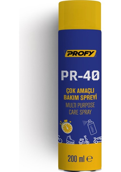 Pr-40 Çok Amaçlı Bakım Spreyi 200 ml - Çok Yönlü Kullanım, Hızlı ve Etkili Bakım Çözümü Wd-40