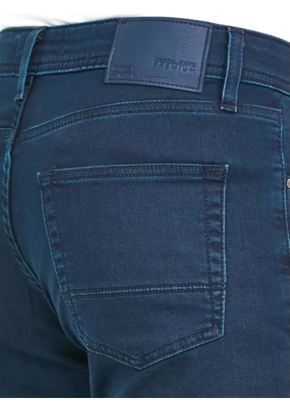 Digital Jeans Normalkesim Fermuarlı Genişpaça Yüksekbel Baba Örme Açık Lacivert Kot Pantolon