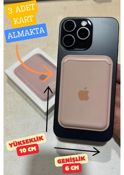 Apple iPhone Uyumlu Telefon Arkası Magsafe Silikon Cüzdan Kartlık Ios 12/13/14/15/16 Ölçüleri 10X6CM indirimleri