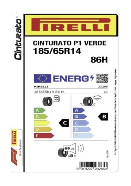 185/65 R14 86H Cinturato P1 Verde Oto Yaz Lastiği (Üretim Yılı: 2023) fiyatları