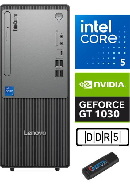 Thinkcentre Neo 50T Gen 5 Intel Core I5 13400 32GB Ddr5 1tb SSD 4GB/GT1030 Freedos Masaüstü Blgisayar NEO12UB000ETRG13+ZETTAUSBBELLEK