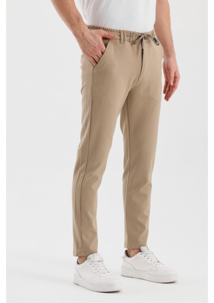 2five Erkek Mevsimlik Örme Kumaş Beli Lastikli Yarım Astarlı Taş Renk Jagger Pantolon fırsatları