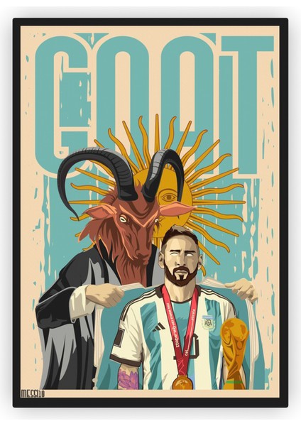 Goat Lionel Messi G.O.A.T. Ahşap Poster 20 x 29 cm