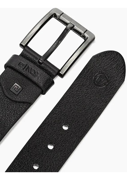 Siyah Erkek Deri Logo Detay Tokalı 4 cm Kemer Ncs Jeans 3 modelleri