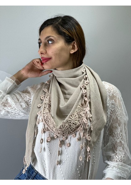 Güpür Dantelli Kadın Fular Şal 150X50 cm fiyatları
