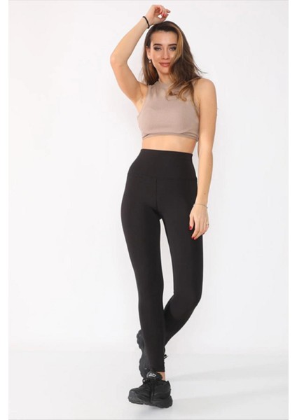 Kadın Siyah Dalgıç Toparlayıcı Yüksek Bel Sporcu Tayt fırsatları