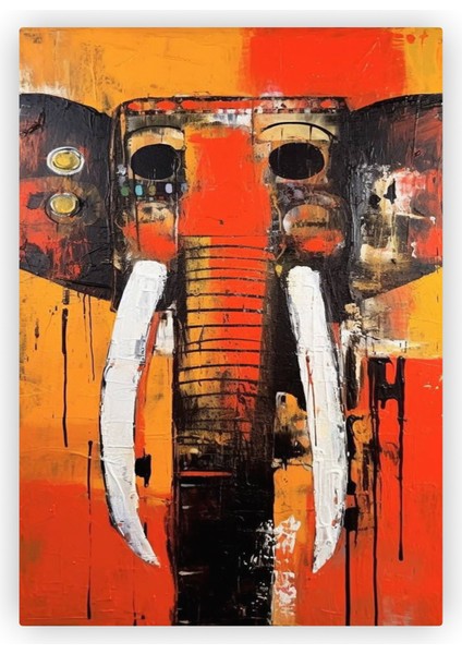 Fil Afrika Sanatı Kübizm Cubism Ahşap Poster 20 x 29 cm