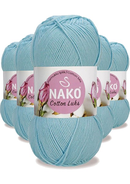 5 Adet Cotton Yelek Tunik Kazak Bluz Hırka ipi Yünü Buz Mavi 97564