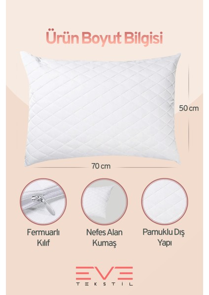 8 Adet Diamond Serisi Kılıflı Fermuarlı Yıkanabilir Antialerjik Silikon Elyaf Yastık 50x70cm 800 gr modelleri