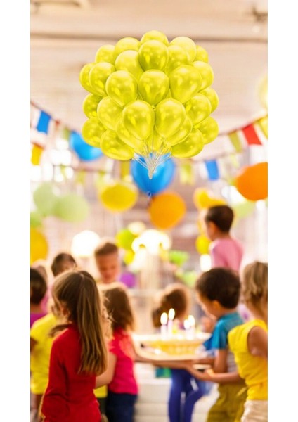 10'lu Sarı Metalik Renkte Balon - Doğum Günü Parti ve Eğlenceli Etkinlikler Için fiyatları