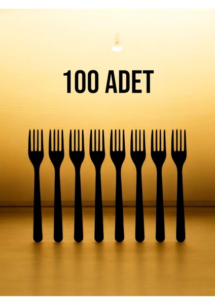 100 Adet Siyah Çatal - Doğum Günü Parti ve Eğlenceli Etkinlikler Için