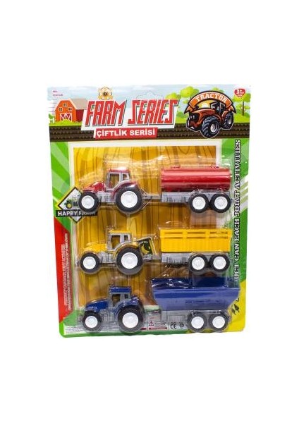 Oyuncak Traktör Römork Set 3 Lü Tarım Set