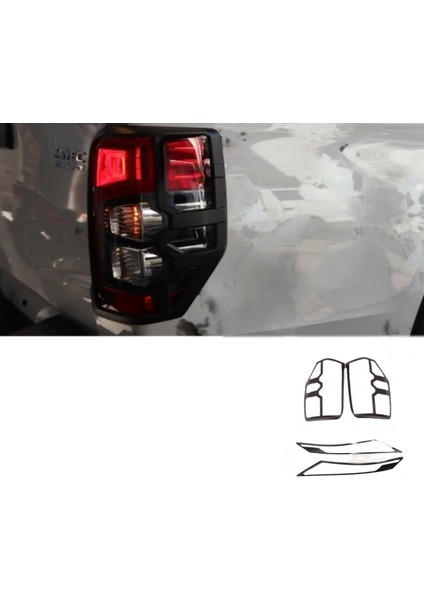 Mitsubishi L200 2022+ Far Stop Çerçeve Kaplama Siyah