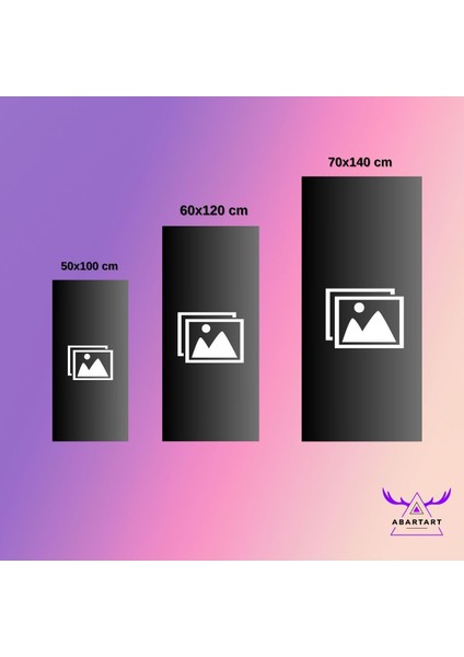 Tekli Panoramik Dikey Kanvas Modern Salon Tablosu Şelale ve Yeşil Orman Tablosu modelleri