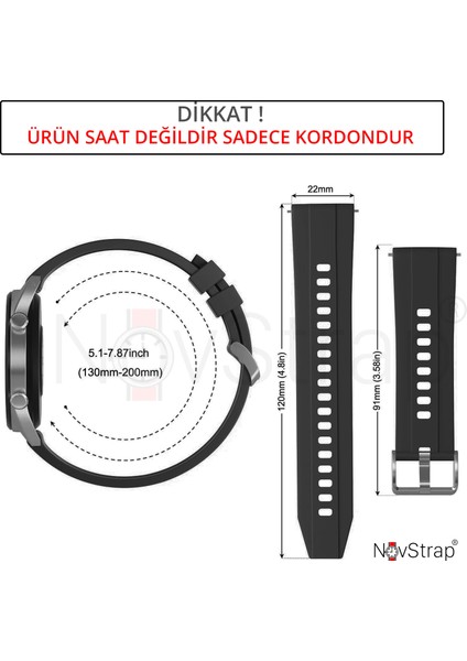 Huawei Watch Gt5 46MM Gt5 Pro Gt4 46MM Gt3 46MM Gt3 Pro Se Gt2 ile Uyumlu Kordon 22MM Easy Band Lansman Silikon Kayış