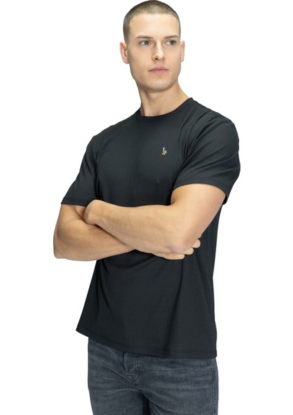 Erkek Bisiklet Yaka Fitilli T-Shirt