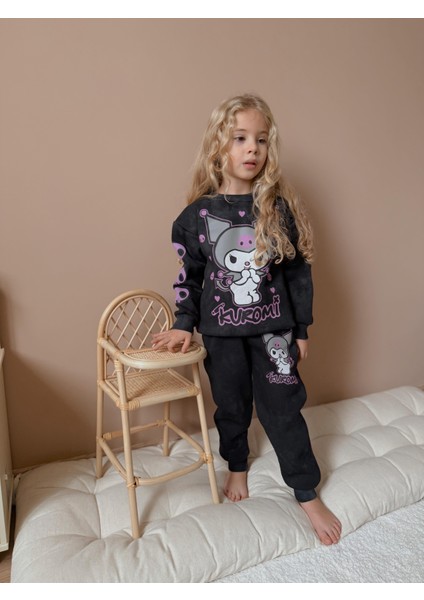 Yigit Butik Batik Kumaş Karakter Baskılı Kız Çocuk Alt Üst Takım