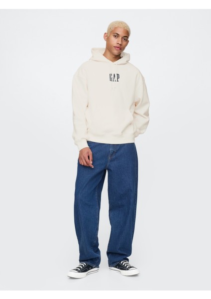 Erkek Bej Vintage Soft Gap Logo Sweatshirt