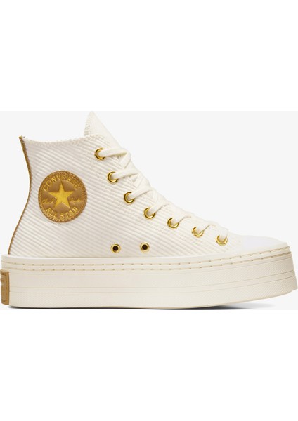 Chuck Taylor All Star Modern Lift Platform Corduroy Kadın Krem Sneaker