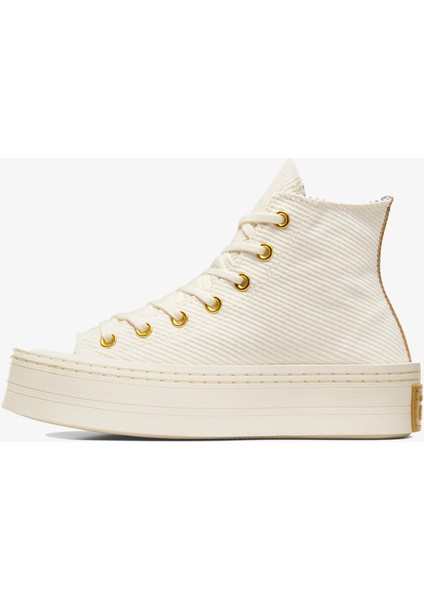 Chuck Taylor All Star Modern Lift Platform Corduroy Kadın Krem Sneaker modelleri