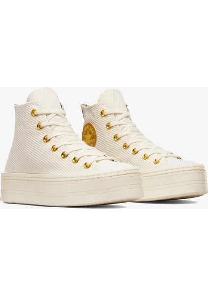 Chuck Taylor All Star Modern Lift Platform Corduroy Kadın Krem Sneaker fiyatları