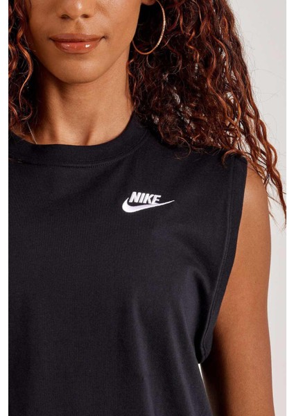 Sportswear Clup Crop Sl Tee Kadın Siyah Pamuklu Crop Tişört fiyatları