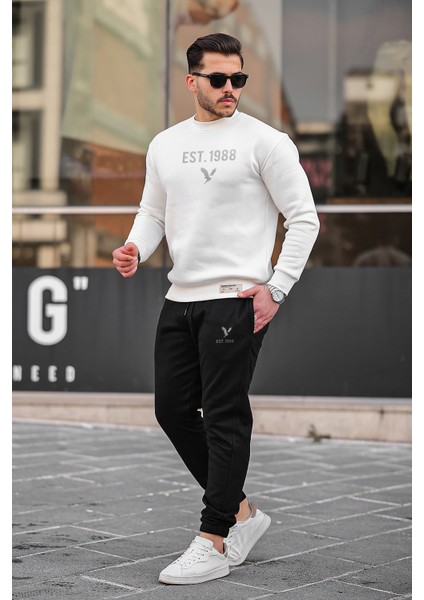 Erkek Eşofman Takımı Pamuklu Slim Fit Nakışlı Relaxed Takım