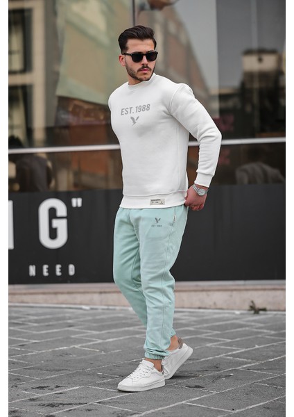 Erkek Eşofman Takımı Pamuklu Slim Fit Nakışlı Relaxed Takım